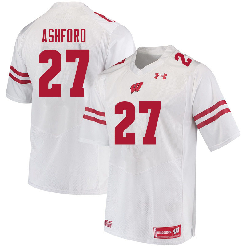 Wisconsin Badgers Men's #27 Al Ashford NCAA Under Armour Authentic White College Stitched Football Jersey AS40R80VQ